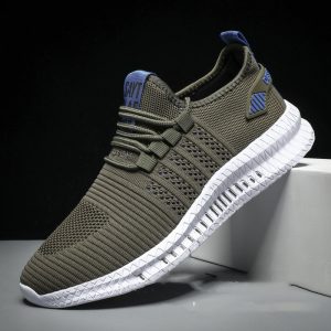 Men'S Shoes  Flat Bottom Sports Breathable  Running حذاء رياضي أنيق للرجل خفيف الوزن للمشي والجري