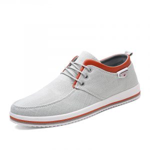 Men's lace-up casual canvas shoes حذاء رياضي بلمسة أنيقة من الكتان