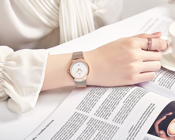 3361386830328.jpg ساعة أنيقة للمرأة العصرية Mesh waterproof quartz watch